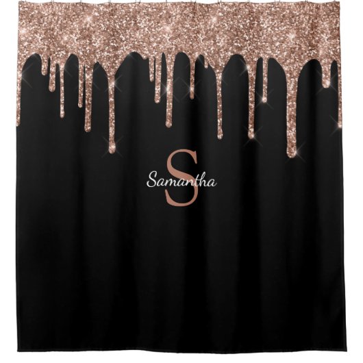 Rideaux De Douche Chic Rose Gold Parties scintillant Drives Sparkle  (Devant)