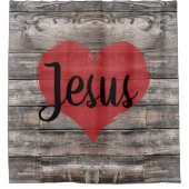 Rideaux De Douche chic rustique mignon JESUS HEART | (Devant)