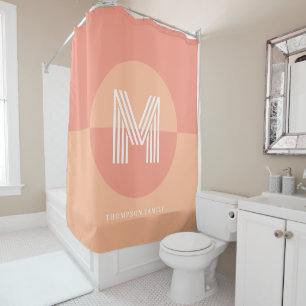 Rideaux De Douche Chic tendance Peach rose géométrique moderne Monog