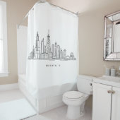 Rideaux De Douche Chicago IL Cityscape Illustration (En situation)