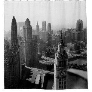 Rideaux De Douche Chicago Skyline1930's from Above view Photograph