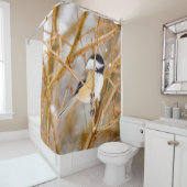 Rideaux De Douche Chickadee au plafond noir - Photo originale (En situation)