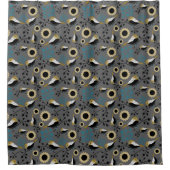 Rideaux De Douche Chickadees Gris noir Motif (Devant)