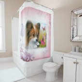 Rideaux De Douche Chien 123 Papillon (En situation)