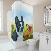 Rideaux De Douche Chien 134 Boston Terrier (En situation)