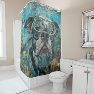 Rideaux De Douche Chien American Staffordshire en plongée sous-marin
