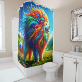 Rideaux De Douche Chien arc-en-ciel (En situation)