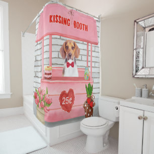Rideaux De Douche Chien beagle Valentine's Day Kissing Booth