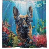 Rideaux De Douche Chien belge de Malinoi plongée sous-marine (Devant)