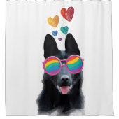 Rideaux De Douche Chien berger allemand avec coeur Saint-Valentin (Devant)