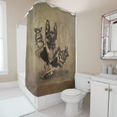 Rideaux De Douche Chien berger allemand - Collage GSD (En situation)