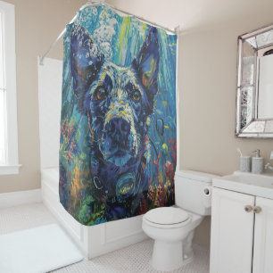 Rideaux De Douche Chien Bouvier Australien en plongée sous-marine so