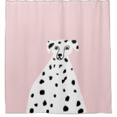 Rideaux De Douche Chien dalmate - Illustration Abstraite rose (Devant)