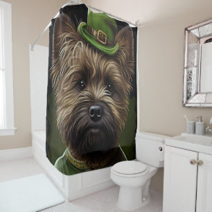 Rideaux De Douche Chien de Cairn Terrier en Robe de la Saint Patrick