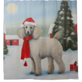 Rideaux De Douche Chien de caniche à Noël de neige (Devant)