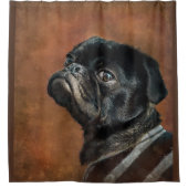 Rideaux De Douche Chien de Carlin noir (Devant)