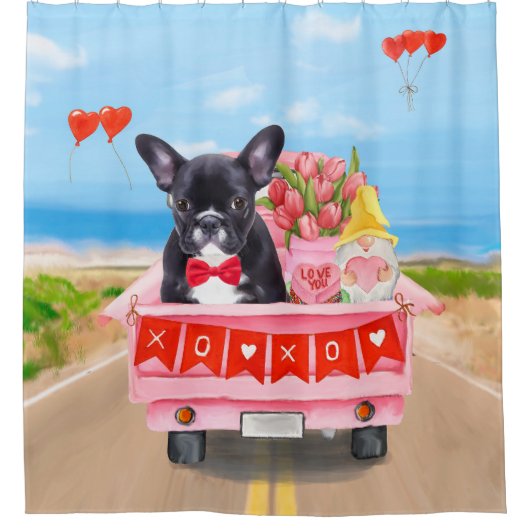 Rideaux De Douche Chien de la Saint-Valentin (Devant)
