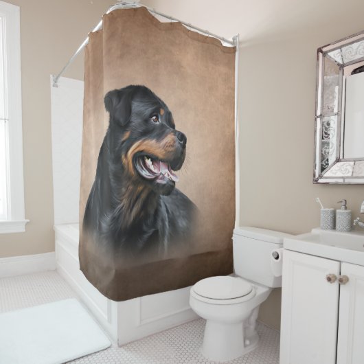 Rideaux De Douche Chien de Rottweeter (En situation)