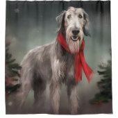 Rideaux De Douche Chien de Wolfhound à Noël de neige (Devant)