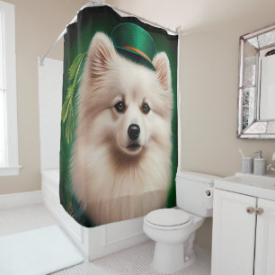 Rideaux De Douche Chien esquimau américain en tenue de la Saint-Patr