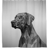 Rideaux De Douche Chien géométrique gris (Devant)