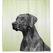 Rideaux De Douche Chien géométrique gris Vert (Devant)