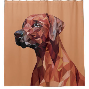Rideaux De Douche Chien géométrique marron sur fond marron
