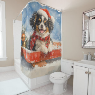 Rideaux De Douche Chien Japonais Chin en Traîneau Laissez Tomber la 