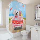 Rideaux De Douche Chien maltais Saint Valentin Camion (En situation)