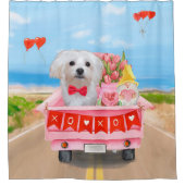 Rideaux De Douche Chien maltais Saint Valentin Camion (Devant)