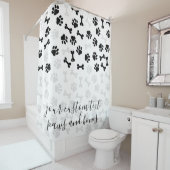 Rideaux De Douche Chien noir blanc Chien Chat Patrouilles d'os (En situation)