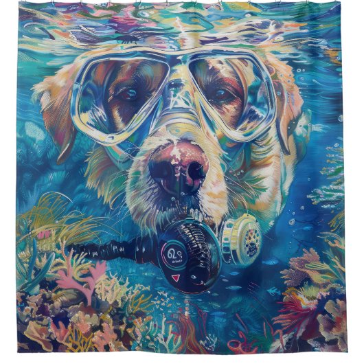 Rideaux De Douche Chien pasteur anatolien plongée sous-marine plongé (Devant)