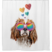 Rideaux De Douche Chien roi Cavalier avec coeur Saint Valentin (Devant)