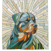 Rideaux De Douche Chien Rottweiler - art de la mosaïque (Devant)