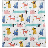 Rideaux De Douche Chiens amusants (Devant)