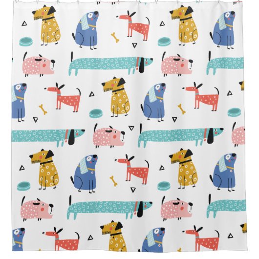Rideaux De Douche Chiens amusants (Devant)