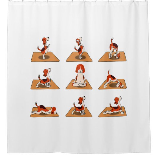 Rideaux De Douche Chiens Beagles mignons Yoga Asana Poses (Devant)