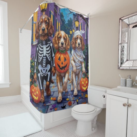 Rideaux De Douche Chiens Cocker Spaniel faisant Trick-or-Treating po (En situation)