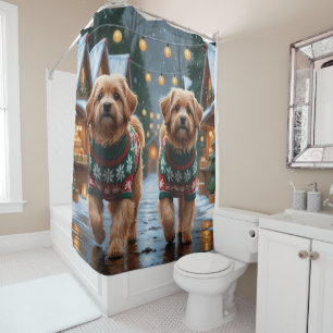 Rideaux De Douche Chiens Coton De Tulear Noël Neige Fêtes