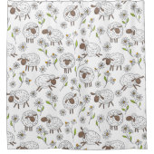 Rideaux De Douche Chiens de comptage sur blanc (Devant)