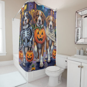 Rideaux De Douche Chiens Saint-Bernard en costumes d'Halloween