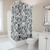 Rideaux De Douche Chiens seulement menthe corail (En situation)