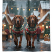 Rideaux De Douche Chiens Treeing Walker Coonhound Noël Neige  (Devant)