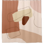Rideaux De Douche Chiffres abstraits de couleur marron (Devant)