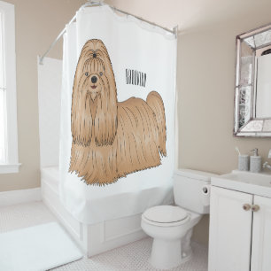 Rideaux De Douche Chih tzu long cheveux dessin de chien