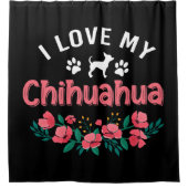 Rideaux De Douche Chihuahua Chien mignon J'aime Mon Chihuahua Chien (Devant)