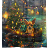 Rideaux De Douche Chihuahua Noël Festive Voyage (Devant)