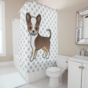 Rideaux De Douche Chihuahua & Pattes Tricolore au Pelage Lisse au Ch
