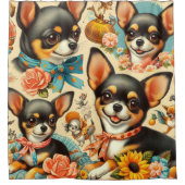 Rideaux De Douche Chihuahua sans mer vintage (Devant)