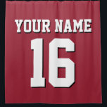 Rideaux De Douche Chili Pepper White Sports Jersey Team Jersey<br><div class="desc">Preppy Solid Color Team Jersey / Sports Jersey / Football Jersey / Rugby Jersey avec Nom Personnalisé Customisez ceci avec votre nom propre ou nom d'équipe et un numéro. Vous pouvez modifier la taille, la couleur et l'emplacement du texte si vous avez besoin d'apporter des modifications, de modifier la couleur...</div>